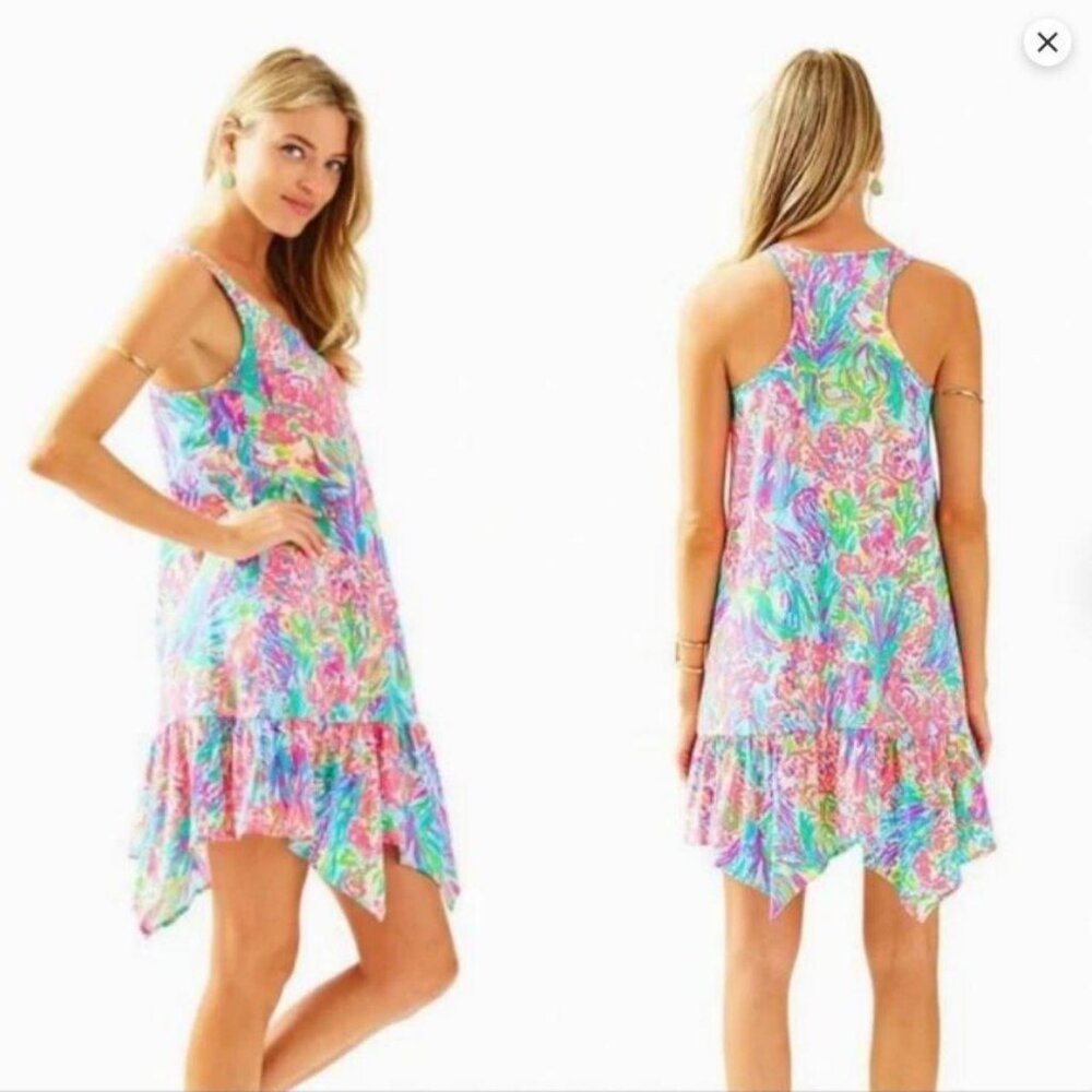 Lilly Pulitzer Hampton Tank Dress Extra Small (XS) Multi Fan Sea - Picture 1 of 5